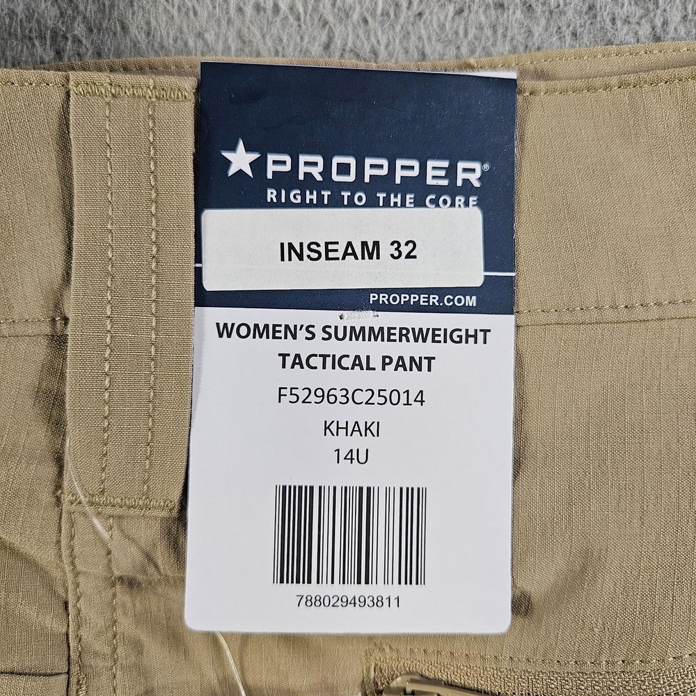 NEW Propper Lightweight Tactical Pants Women Khaki Size 14 Inseam‎ 32